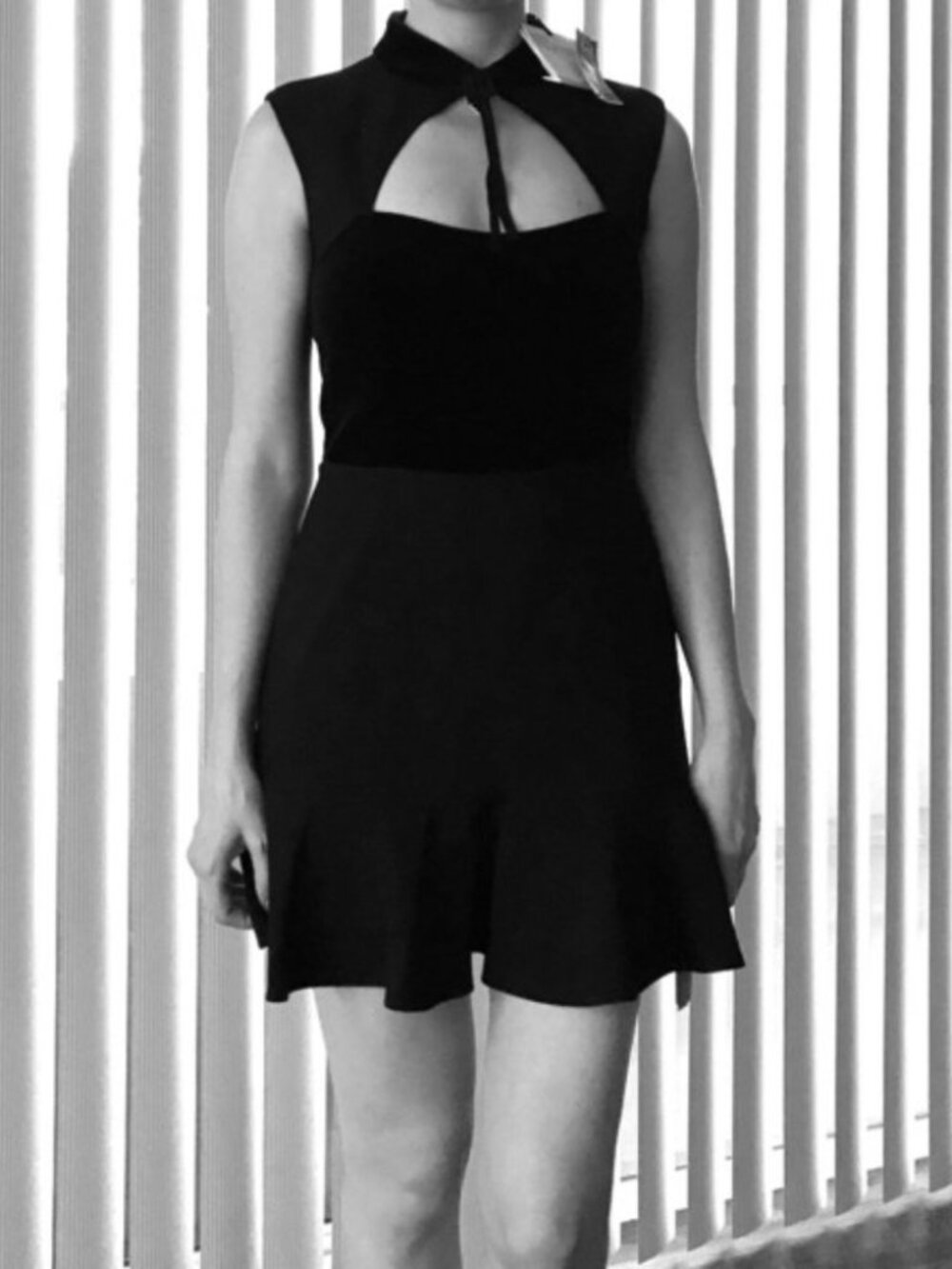 New RED Valentino high neck cutout corset velvet bodice fit and flare minidress - Picture 2 of 16